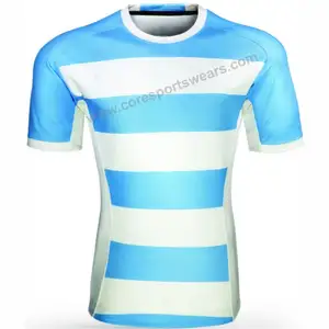 Custom Made Heldere Kleur Goedkope Prijs Mannen Rugby Jerseys O Hals Stijl Aangepaste Ontwerp Rugby Voetbal Slijtage