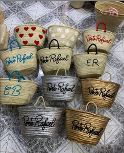 Cesta marroquí de paja personalizada - Product Image 1