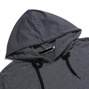 Vente en gros Automne et hiver Mode masculine Sports Couleur unie Fermeture éclair sur le bras Imperméable 100% coton polaire Sweat à capuche pour homme - Product Image 3