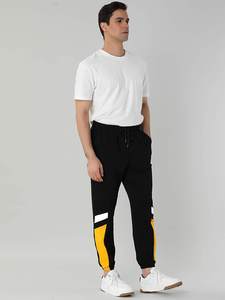 Pantalones de chándal con logotipo bordado para hombre, prenda deportiva masculina con bordado de SizeCustom, en color negro lavado, 100% algodón, resistente al sudor - Product Image 3