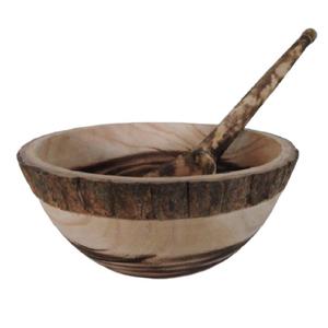 Bols à salade ovales en bois, plateau de Table rond en bois de manga, vente en gros avec un ensemble de serveur - Product Image 5