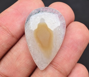 Cabujón de Ágata Musgo Solar Verde de Alta Calidad de 20-55 mm para Decoración de Relojes - Product Image 4