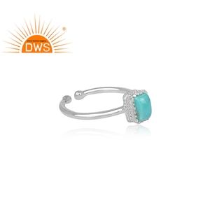 Ensemble de bijoux en pierres précieuses naturelles, anneau en argent 925, couronne rectangulaire, vente en gros - Product Image 3