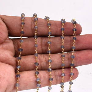 Iolite ลูกปัดอัญมณี925เงินสเตอร์ลิงลูกประคำสร้อยคอแฟชั่นสำหรับวันครบรอบแต่งงานหรือปาร์ตี้สำหรับผู้หญิง - Product Image 6