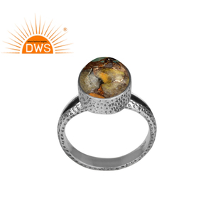 Anillo de cobre ovalado Natural, Gema turquesa, abejita, proveedor de joyería, Plata de Ley 925, oxidado - Product Image 2