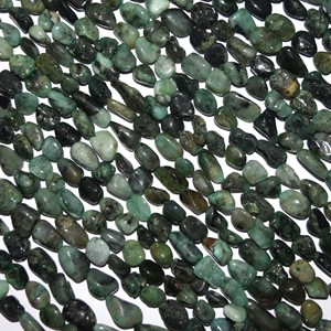 Prix de gros : Pépites d'émeraude naturelle, perles de pierres précieuses irrégulières, taille 7-12mm, brin de 13 pouces, Rajasthan Maryam Exports pour le bricolage - Product Image 4
