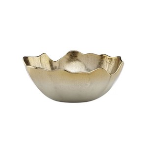 Aluminum Metal Unique Shape Gold Plated <b>Bowl</b> Nut Serving Fruits <b>Snacks</b> Modern Home Accent Decorative <b>Bowl</b> - Product Image 1