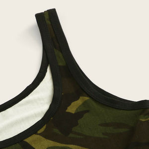 Haut court et short cycliste pour femmes, ensemble motif camouflage, disponible en grande taille, prix de gros - Product Image 4