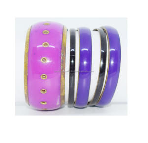 2024 October Brass International Jewelry Shows Colorful Thick Brass Bangle Set for Women Kenya gold textured bangle Jewelry - Product Image 6