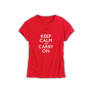 Solid <b>Red</b> Cotton <b>T</b> <b>Shirts</b> <b>for</b> <b>Women</b> Casual O Neck with Half Sleeves Printed Letters and Embroidered Logo Plus Size - Product Image 2
