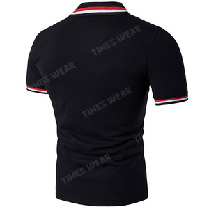 Camiseta de manga corta para hombre, Polo a la moda de alta calidad con rayas de Color contrastante - Product Image 4