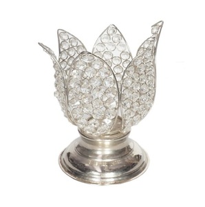 Bougeoir en métal et verre, porte-bougie - Product Image 3