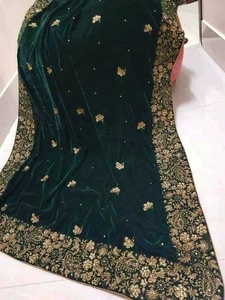 Chal de terciopelo con bordado pesado, bonito chal de invierno, 2023 - Product Image 6