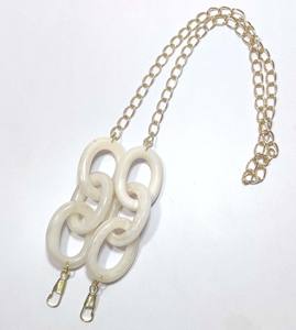 Bolso de mano de resina y Metal con diseño personalizado, cadena de Color perla, Correa multiusos para móvil, protector facial, monedero - Product Image 6