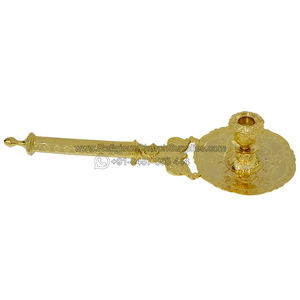 เชิงเทียนทองเหลืองแบบมือถือดีไซน์ CA-1019แปลกใหม่สำหรับการตกแต่งบ้านที่หรูหรา - Product Image 2