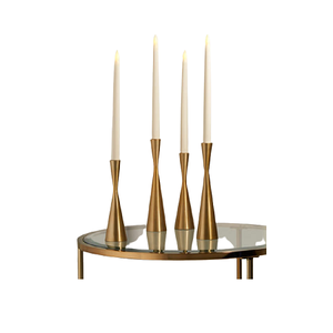 Soporte de vela de tres tamaños diferentes en soporte de vela pulido de oro de metal con chimenea de vidrio para decoración del hogar - Product Image 2
