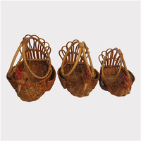 Keranjang Penyimpanan Multifungsi dari Anyaman Bambu untuk Penggunaan di Rumah, Kamar Mandi, Pot Bunga, Pengorganisasian Barang-barang, Buatan Vietnam SAVICRAFT