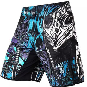 Muay Thai-pantalones cortos de Kick Boxing, hechos de seda satinada, decorativos personalizados - Product Image 1