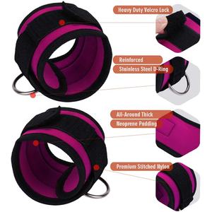 Sangles de cheville double D rembourrées en néoprène imprimées sur mesure, accessoires de gymnastique pour hommes et femmes - Product Image 2
