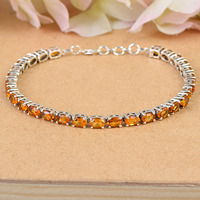925 Sterling Silver Tennis Bracelet Léger Cornaline Pierres Précieuses Bracelet Fine Jewelry pour la Fête Saint Valentin Cadeau Pas Cher Bas