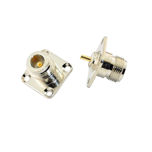 Heavy-Duty NICKEL Plated N FEMALE 4-Hole Mount/แปลนเชื่อมต่อโทรคมนาคมผลิตภัณฑ์สำหรับใช้งานภายนอก - Product Image 1