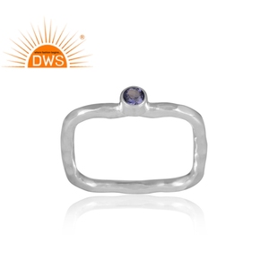 Bague en pierre précieuse à base de pierres précieuses, en argent Sterling fin, rectangulaire, vente en gros, bijoux de créateur - Product Image 2