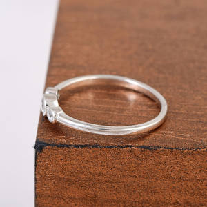 Dainty Fine Women's Jewelry High Quality 925 Sterling Silver Stacking Ring Cubic Zirconia Triple Gemstone Bezel Setting Parties - Product Image 3