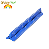 Regla Triangular Métrica Goldenway con Impresión UV/Láser Personalizable en Colores, Tamaños de 4/6/12 Pulgadas