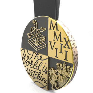 Medalla de Ajedrez de Metal Personalizada para Premios de Torneos de Equipos de Ajedrez - Product Image 2