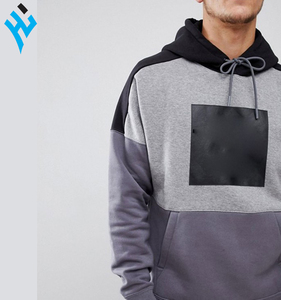 Vente en gros de vêtements de rue décontractés et à la mode de haute qualité personnalisés, hip hop unisexes, surdimensionnés, logo personnalisé pour les hommes, sweats à capuche de travail à panneau - Product Image 3