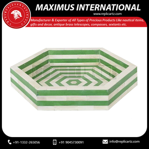 Mopa decorativa con incrustaciones de hueso, manijas de bandeja para servir alimentos, almacenamiento de bebidas, decoración de tocador, desayuno, fiestas, bodas, Picnics - Product Image 4