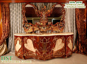 Simplee — ensemble de Table à manger victorien or, 11 pièces, finition en noyer brillante, luxueux, sculpté à la main - Product Image 5