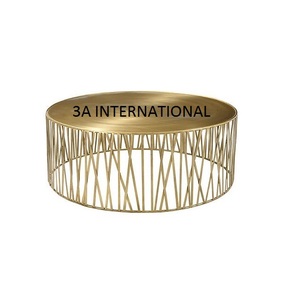 Mesa Auxiliar de Diseño Atractivo en Metal, Mesa de Centro de Aluminio con Acabado Antiguo para Decoración de Piso - Product Image 3