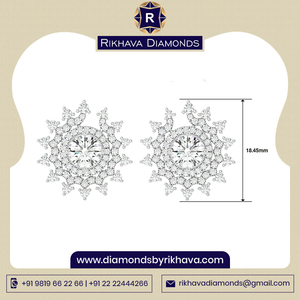 Pendientes de diamantes hermosos de oro blanco de 10K Proveedor indio - Product Image 2