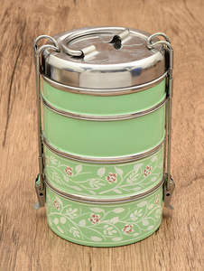 Colors 3 Layers Stainless Steel Bento <b>Box</b>/Lunch <b>Box</b>/<b>Tiffin</b> Carrier With Handle - Product Image 3