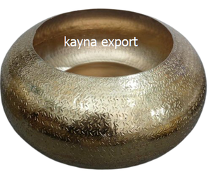 Fancy Pot Design Hammered Brass Platted Metal Planter <b>For</b> Garden Home And Wedding Party Event Floor Decoration - Product Image 5