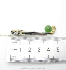 ตัวล็อคเนคไทและกระดุมข้อมือสำหรับผู้ชาย ชุบทองสองสี ทำจากหยกแท้จากผู้ผลิต เหมาะสำหรับเป็นของขวัญในโอกาสครบรอบแต่งงาน งานหมั้น หรืองานเลี้ยง - Product Image 5