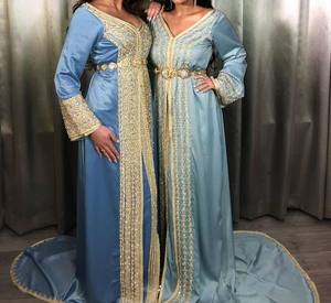 ชุดเพื่อนเจ้าสาวประดับด้วยมืออันงดงามชุดราตรีงานคริสตัลยาวถึงพื้นและหิน - Product Image 1