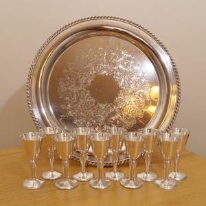 Ensemble de calice en laiton VINTAGE avec plateau fournitures d'église cuivworld inde - Product Image 3