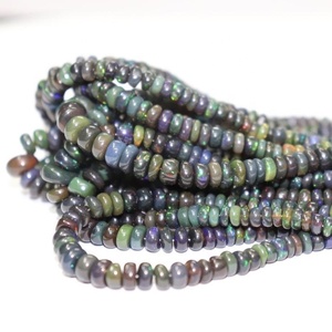 Cuentas de piedras preciosas de ópalo negro etíope Natural de 3mm-5mm cuentas de Rondelle lisas pulseras de cuentas de piedra semipreciosa del fabricante - Product Image 3