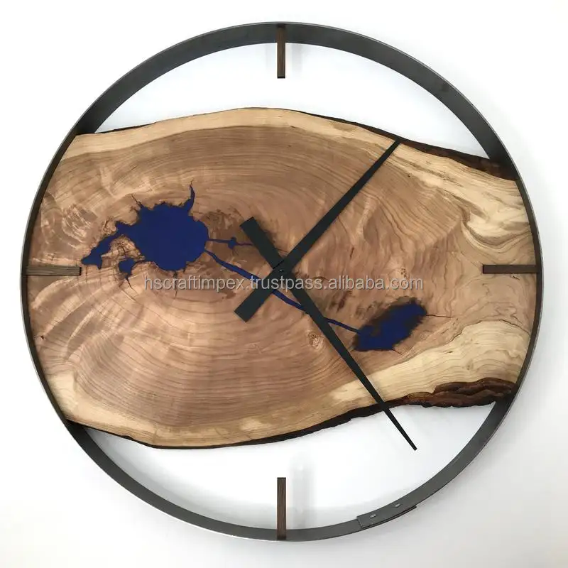 Nuovo DESIGN orologio da parete in resina epossidica in legno orologio a forma di triangolo orologio di