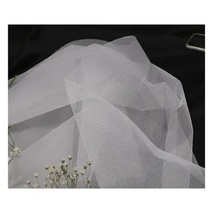 Из вуали, тюль сетчатая ткань, для невесты, с фатиновой юбкой, 3 вида цветов 73-77 gsm 100% (PES) полиэстер Свадебные сетки оптовой цены из производителя матовая фа