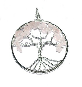 Rose Quartz <b>Tree</b> of Life Pendant Supplier | Buy Rose Quartz <b>Tree</b> of Life Pendant - Product Image 1