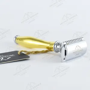 Rasier schutz Rasierklingen Heiße neue Rasierapparate Großhandel Gold Edelstahl Twin Blade Shaver