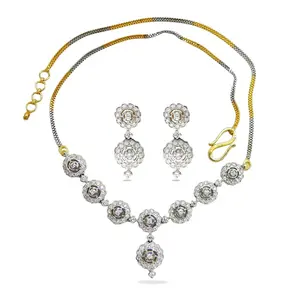 女式钻石项链套装批发价IGI & Ingemco认证最受欢迎项链套装新娘钻石饰品