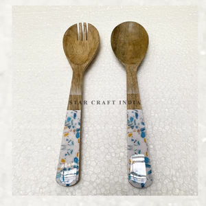 Juran — ensemble de serveurs à salade en bois, 2 pièces de haute qualité et meilleure fabrication à bas prix pour la vente en gros - Product Image 3