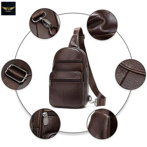 กระเป๋าสะพายข้างหนังแท้สำหรับผู้ชายวินเทจ - Product Image 3