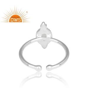 Anillo apilable de piedra de Luna arcoíris Natural de plata de ley fina superventas para fabricante de joyería de mujer - Product Image 5