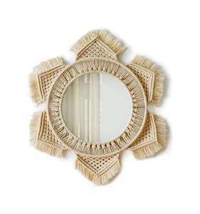 Handmade Macrame <b>Round</b> <b>Mirror</b> - Product Image 1