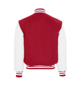 Chaqueta universitaria con logotipo personalizado, bordado de chenilla, cuello levantado Reversible, tela tejida transpirable, Mangas de cuero de invierno Unisex XL - Product Image 4